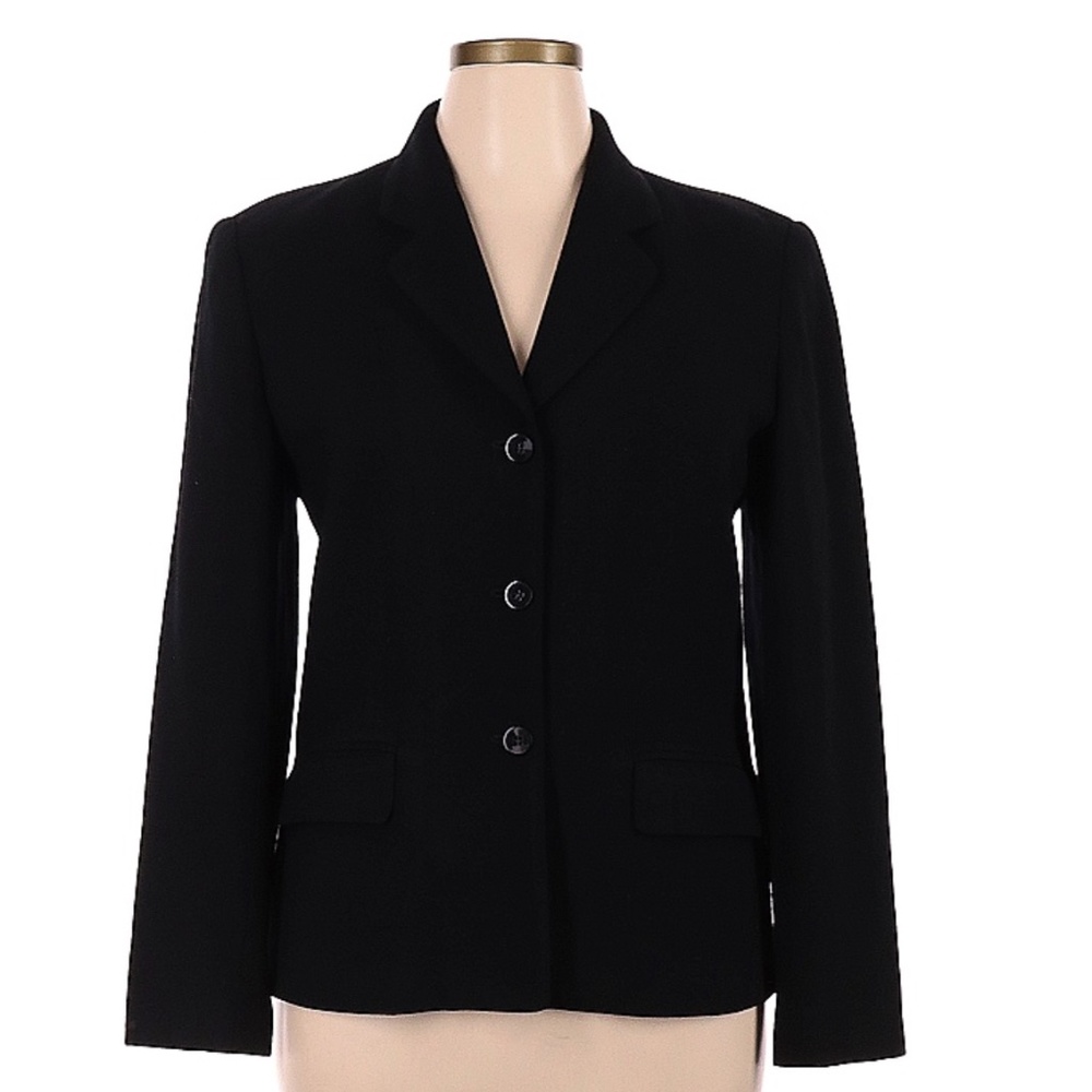 Talbots 100% Wool Black Blazer Size 16